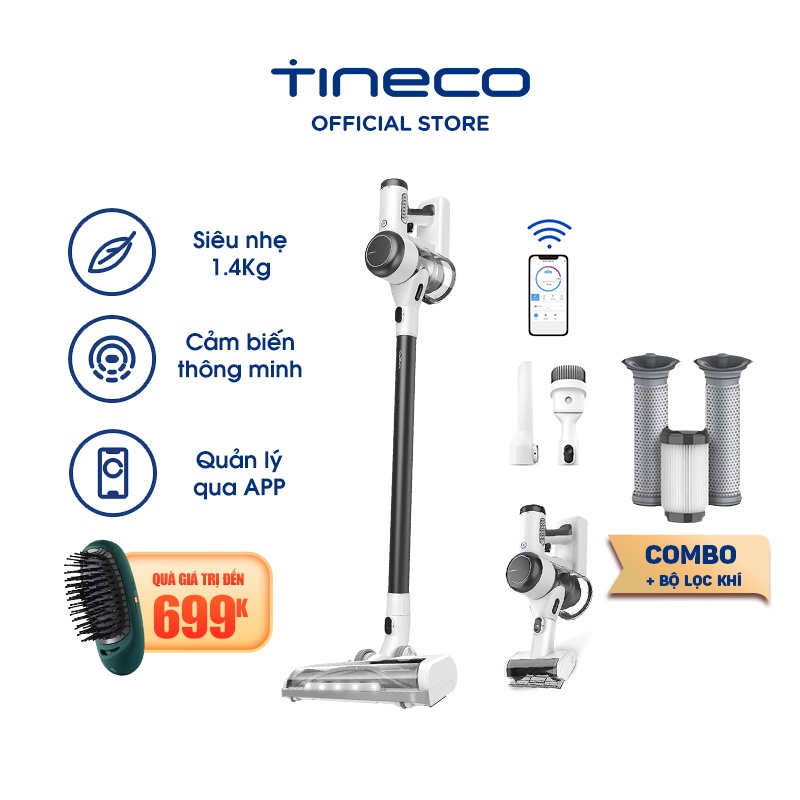 Combo máy hút bụi thông minh Tineco Pure One X  + Bộ lọc khí - (Chính hãng từ Tineco Việt Nam)