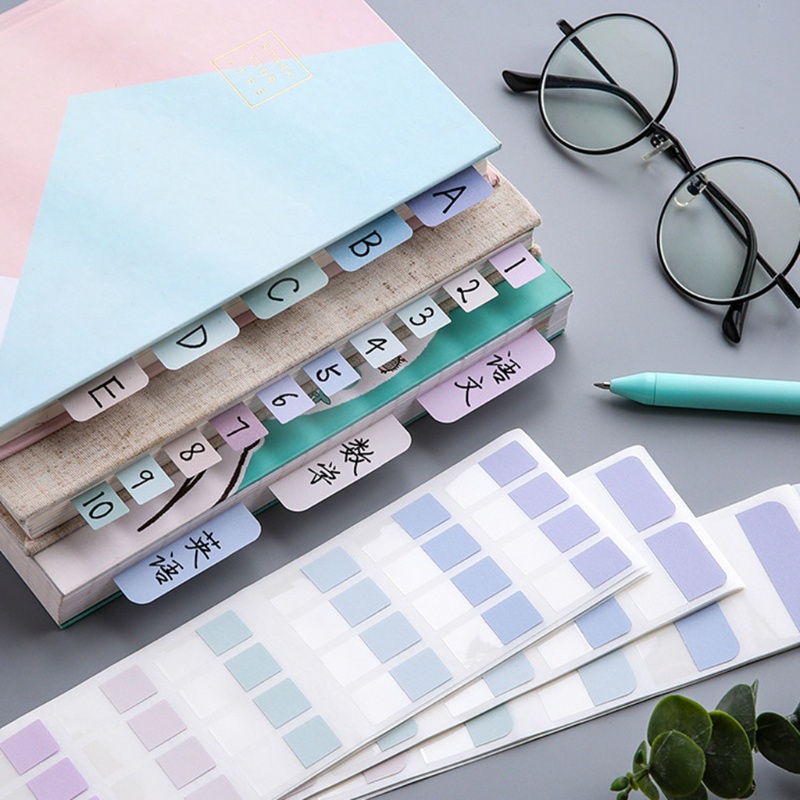 Set nhãn dán đánh dấu trang sách màu sắc morandi tự dính dễ phân hủy