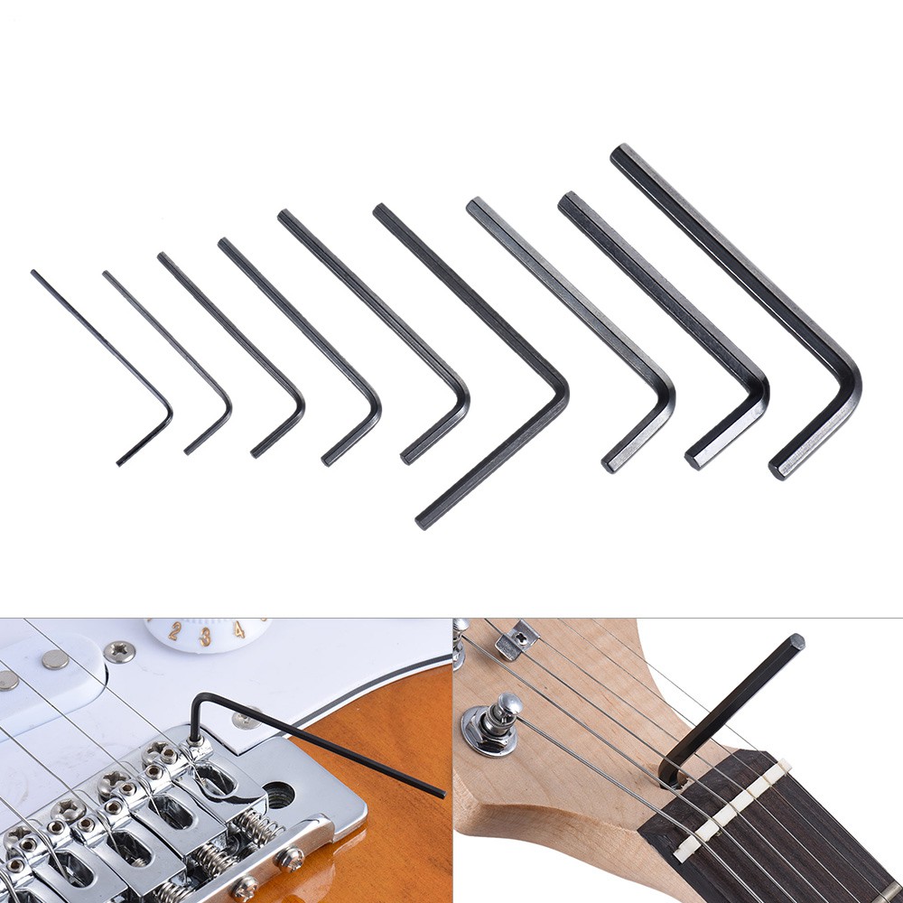 High Quality 9pcs Adjustment Wrench Set Repair Tool Guitar Bass Neck Bridge Screw Truss Rod