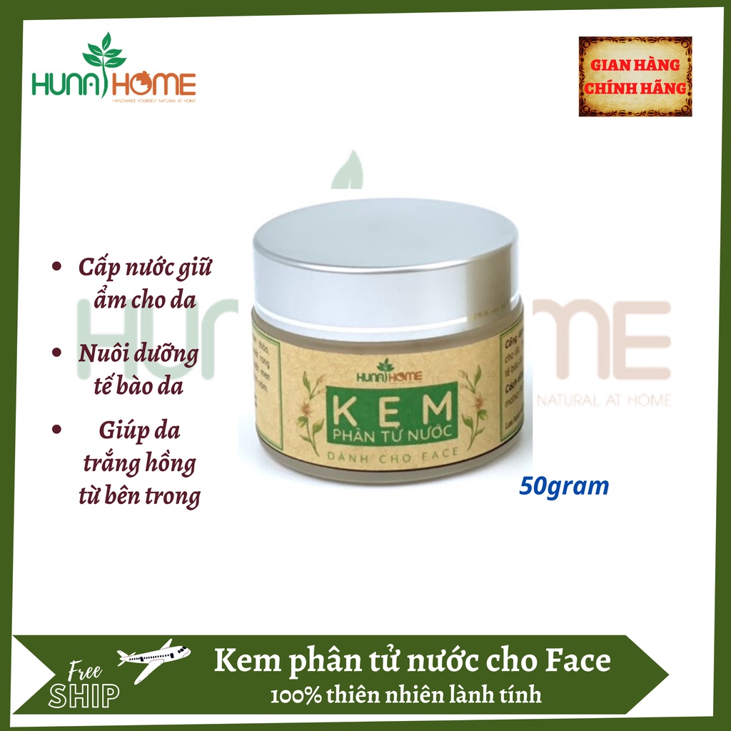 Kem phân tử nước body and face Huna's home cấp ẩm cho da, ngăn ngừa lão hóa hiệu quả