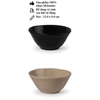 Chén gân đựng cơm nhựa Melamine Size 12.0 x 6.0 cm