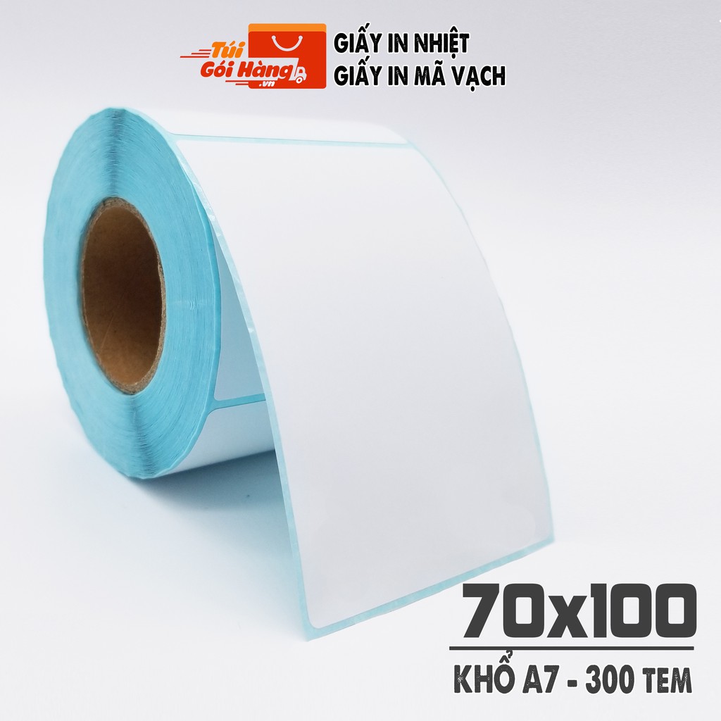  Giấy In Nhiệt Tự Dính Khổ A7 70x100mm Cuộn 300 Tem In Đơn Bill Viettel, In Đơn TMĐT