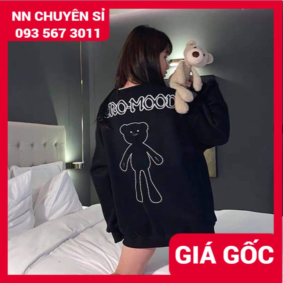 Áo sweater nữ gấu to Áo hoodie nữ không nón chất nỉ mềm mịn mát phối gấu to sau lưng TP55 TP57