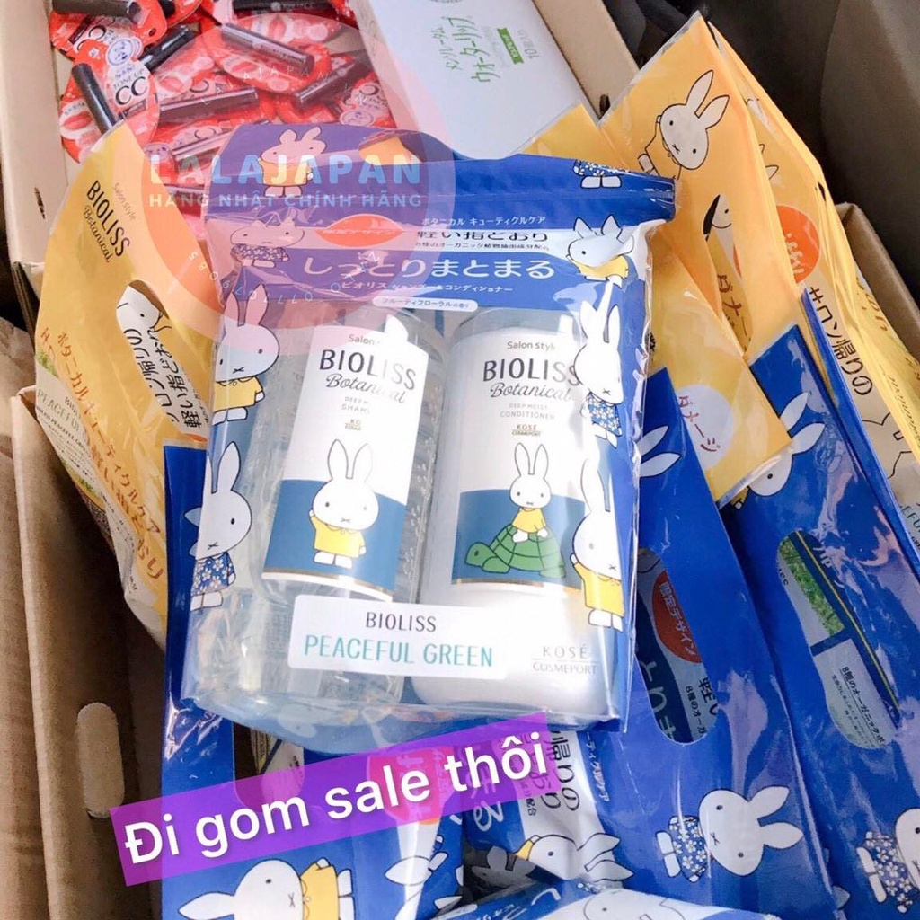 [Bill Nhật] Cặp gội xả Bioliss Miffy Nhật Bản phục hồi tóc khô xơ hư tổn, gội xả không silicone
