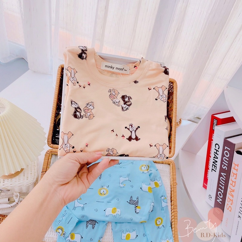 Bộ minky mom dài tay cho bé ❤️ freeship ❤️ bộ thun lạnh bé trai bé gái, đồ ngủ cho bé