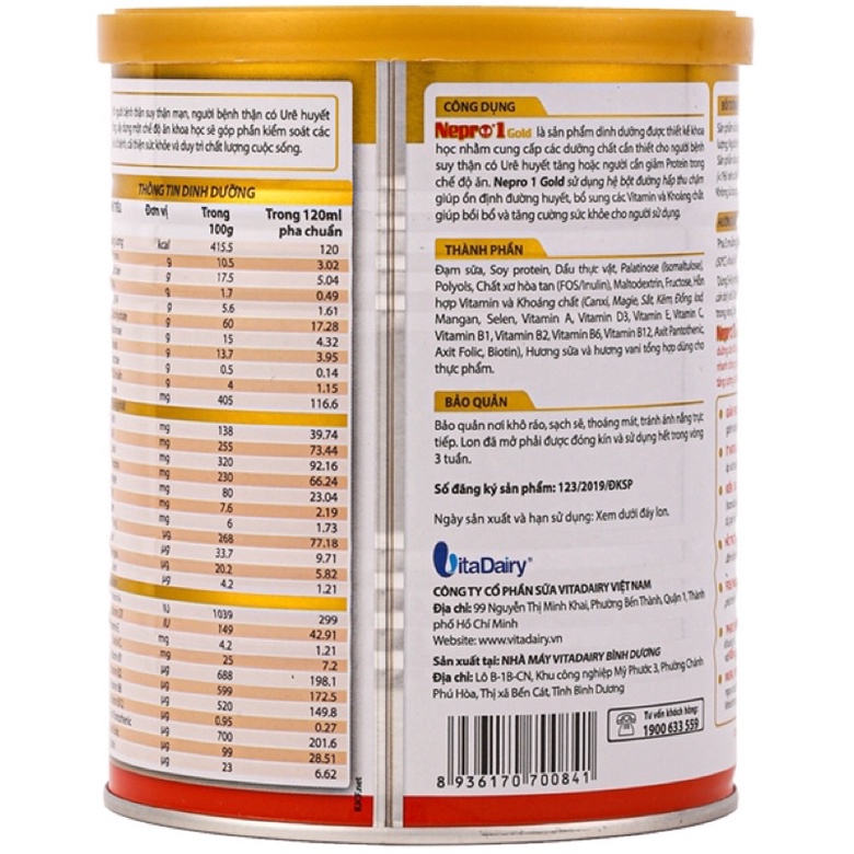 Sữa bột Nepro 1 gold 400g chính hãng