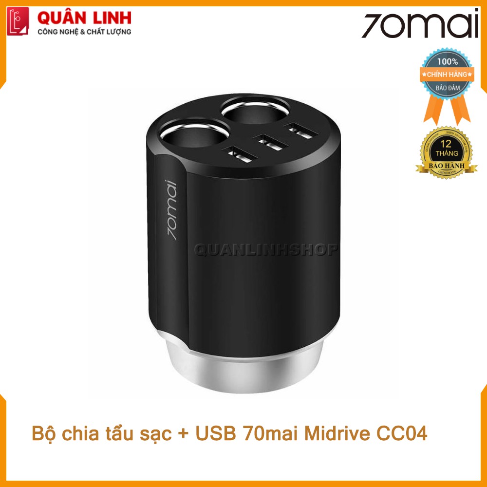 Bộ chia tẩu sạc + 3 cổng USB Xiaomi 70Mai Midrive CC04 - Bảo Hành 12 Tháng | BigBuy360 - bigbuy360.vn