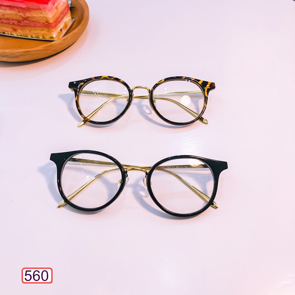 MẮT KÍNH GỌNG CẬN FORM TRÒN KIM LOẠI CHÂN VÀNG 560 SANG CHẢNH CỰC HOT | BigBuy360 - bigbuy360.vn