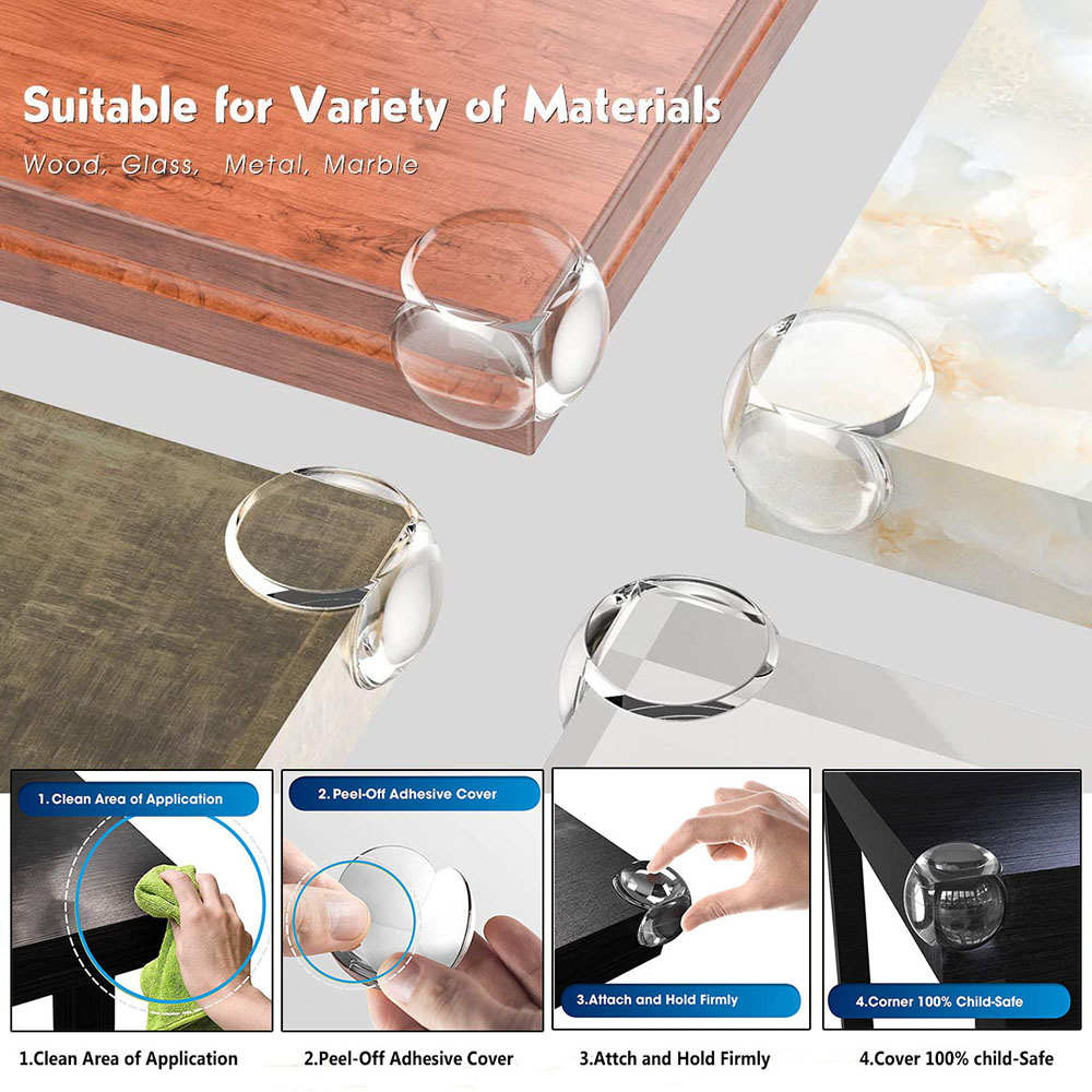 4 đệm silicon mềm chặn cạnh bàn và góc bảo vệ an toàn cho bé