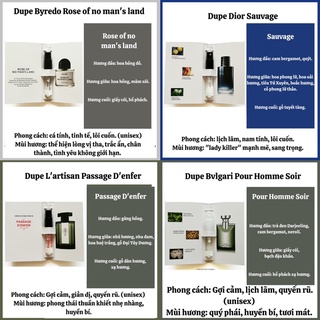 Nước Hoa Nam Unisex Dạng Tinh Dầu 2ml Dupe Các Brand Cao Cấp