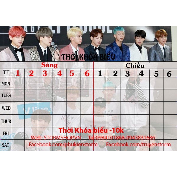 THời khóa biểu BTS