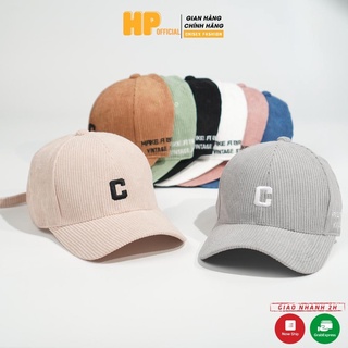 Mũ lưỡi trai ❤️ Nón kết thêu chữ C chất nhung tăm Hàn Quốc cao cấp form unisex nam nữ N32