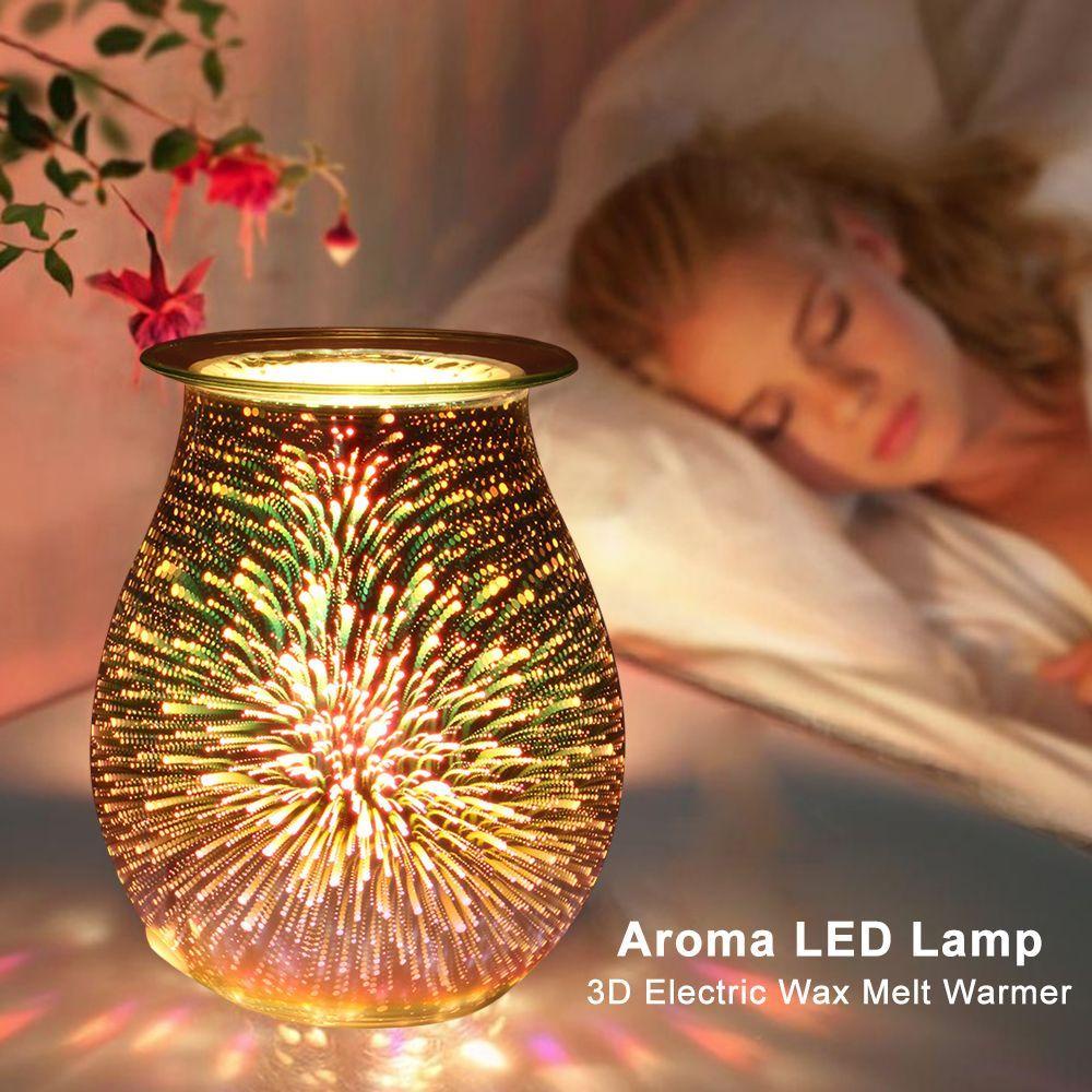 Đèn LED Bằng Thủy Tinh Họa Tiết 3D Sáng Tạo Phích Cắm UK