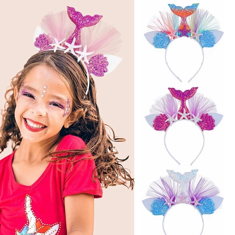 Phụ Kiện Vương Miện Đuôi Nàng Tiên Cá Chụp Ảnh Sinh Nhật 1 Tuổi Cho Bé Gái