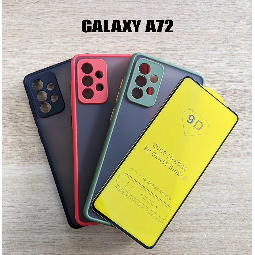 Bộ ốp lưng bảo vệ camera Samsung A72 - Kính cường lực phủ màn hình Galaxy A72