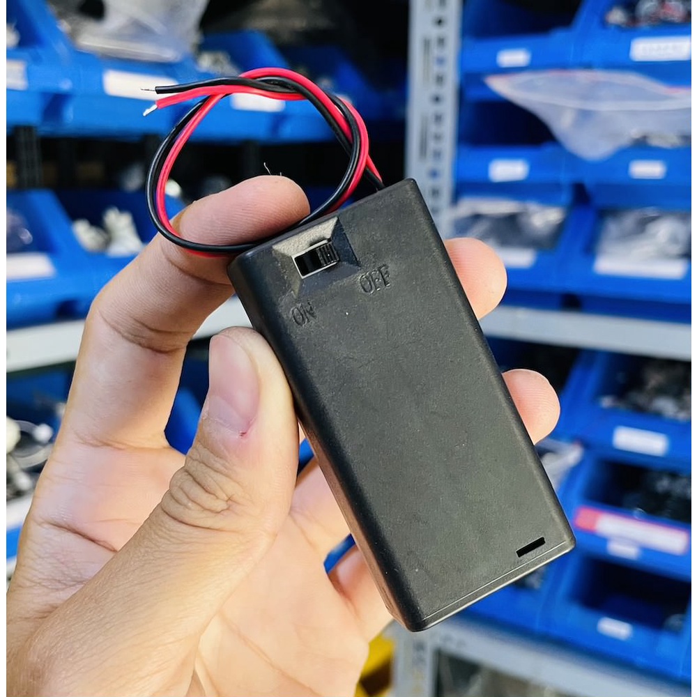 Đế pin AA 3V 2 pin mắc nối tiếp có công tắc
