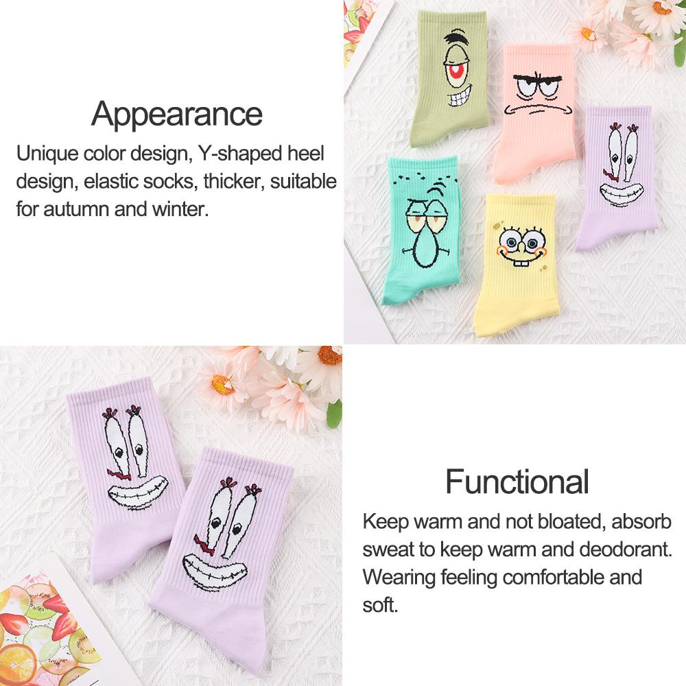 YVE Vớ Co Giãn Giữ Nhiệt Lạnh In Họa Tiết Hoạt Hình Spongebob Cho Nữ