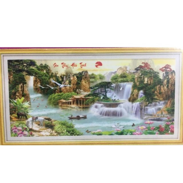 Tranh đính đá lưu thủy sinh tài -DD9184