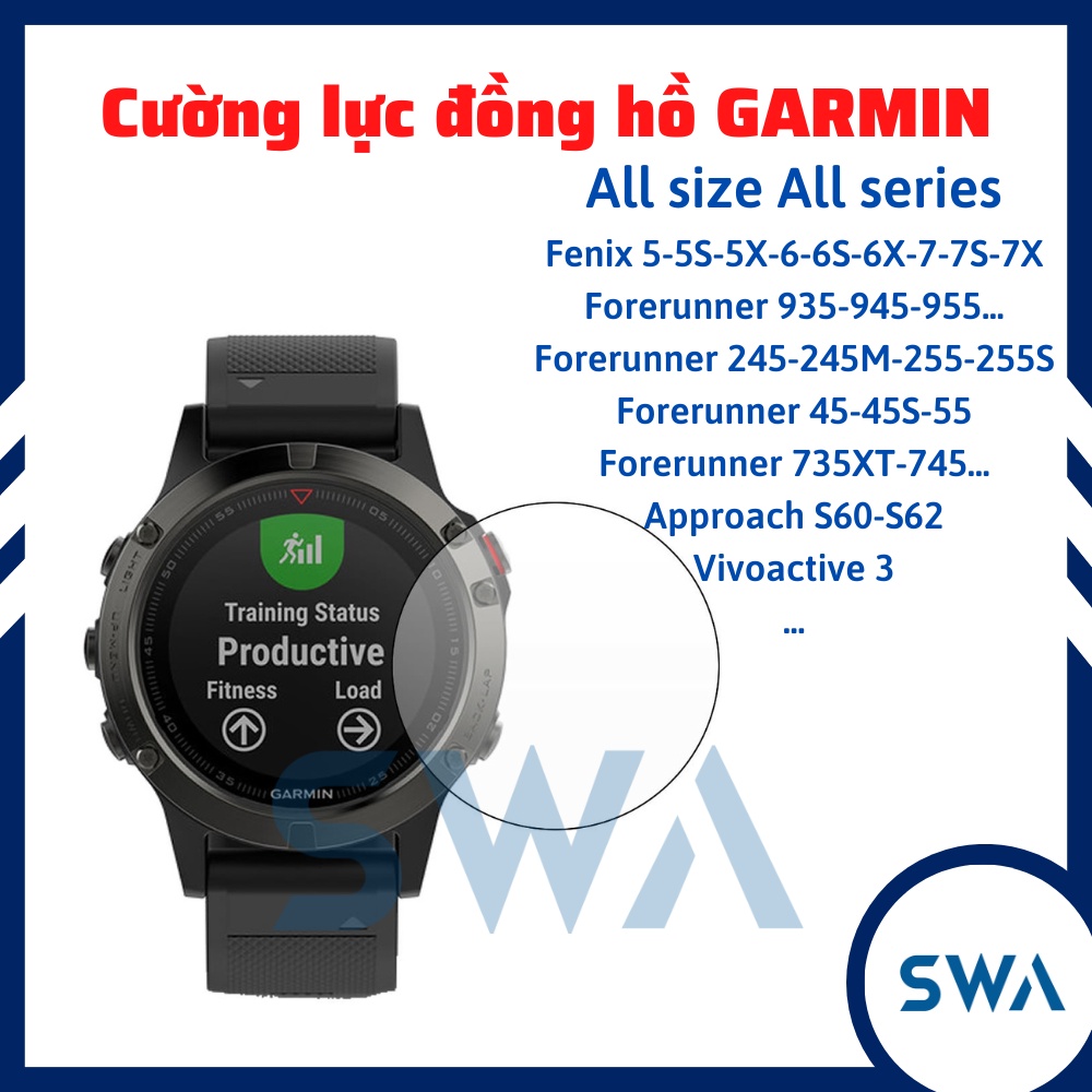 Cường lực đồng hồ Garmin Forunner 245, 245 Music 255 255S 45 45s 55 935 945 955 Fenix 5 6 7 Vivoactive S60 S62 SWASTORE