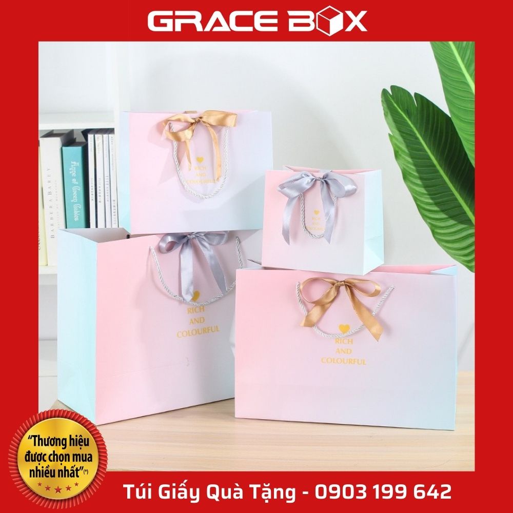 Túi Giấy Quà Tăng Tình Yêu Siêu Ngọt Ngào - Màu Hồng - Siêu Thị Bao Bì Grace Box