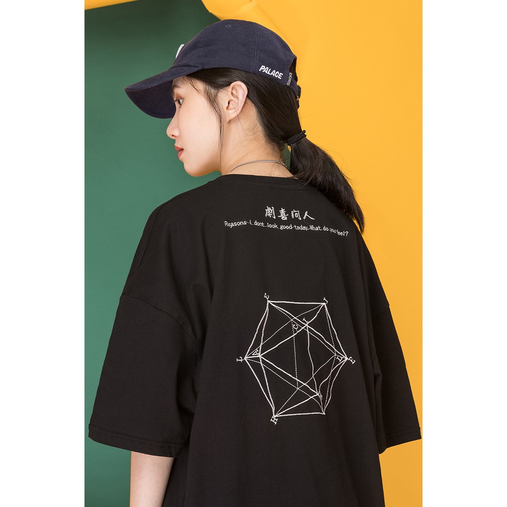 Áo thun nam nữ Hình học vải tốt Áo thun Unisex áo thun nam nữ (trắng, đỏ, đen) | BigBuy360 - bigbuy360.vn