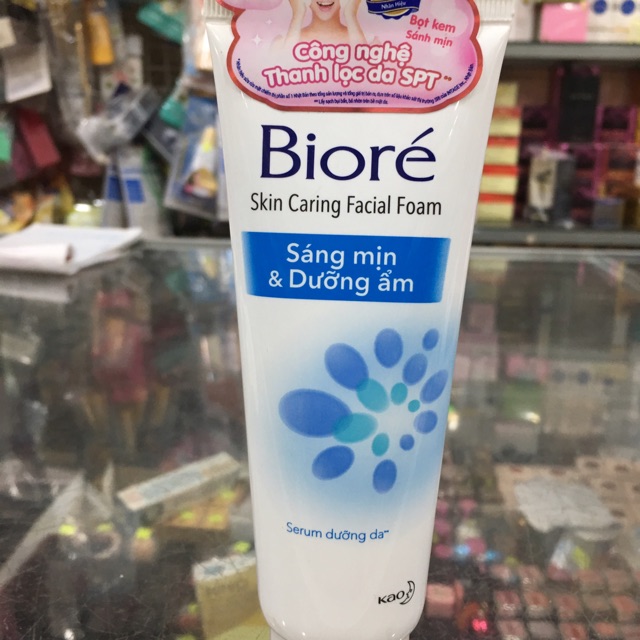 Sữa rửa mặt Bioré sáng mịn dưỡng ẩm 100g Mẫu mới xanh