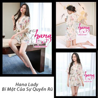 Áo choàng kimono ngủ hoa sexy quyến rũ vn018