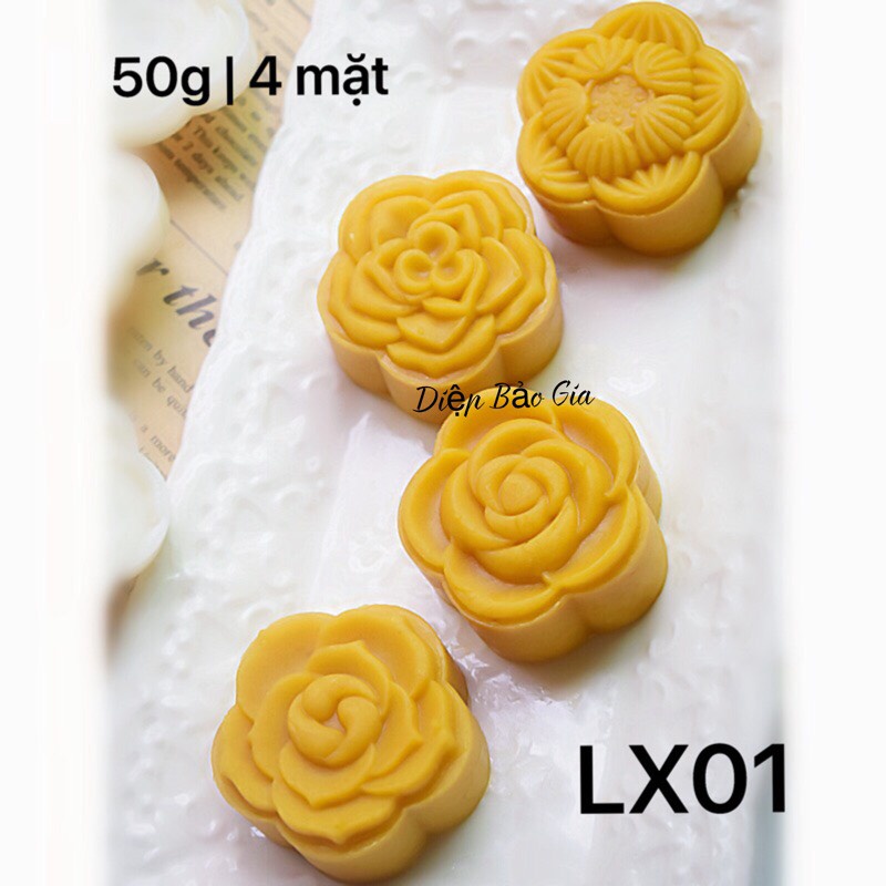 Khuôn bánh trung thu lò xo 4 mặt 50-63g