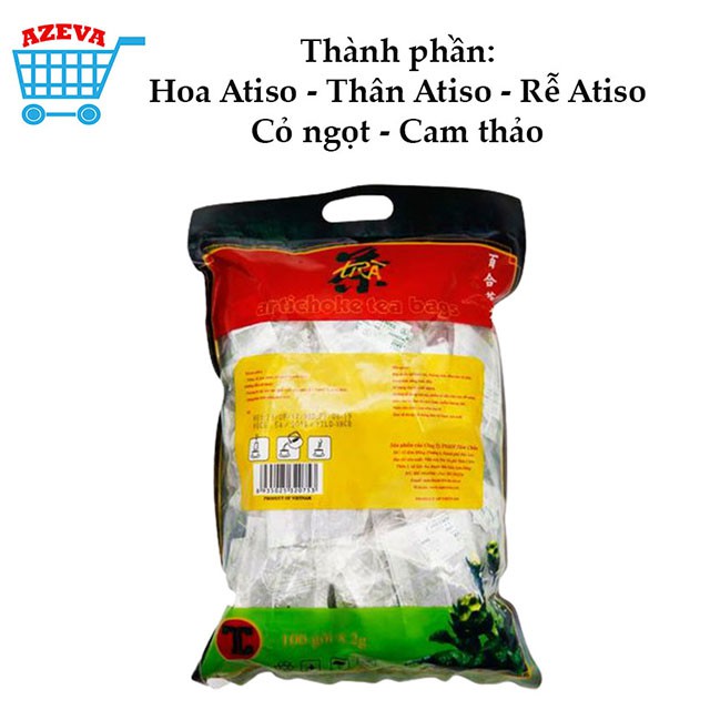 Trà Atiso túi lọc Tâm Châu gói 200g, trà túi lọc Atiso Lâm Đồng - Azeva