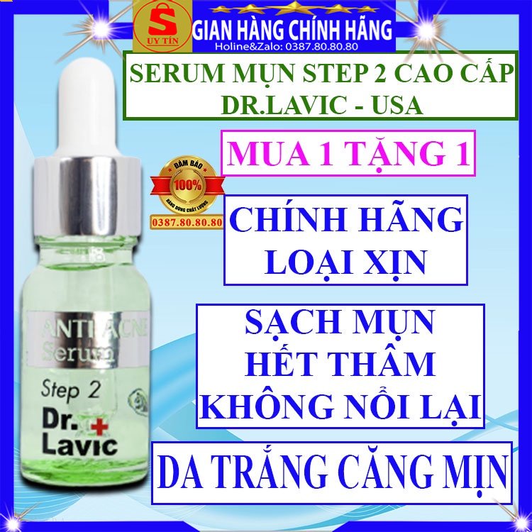 Tinh chất serum chấm xóa mụn thâm dưỡng trắng da step 2 Dr.lavic 5K 5P cho da dầu mụn khô nhạy cảm mụn viêm ẩn đầu đen
