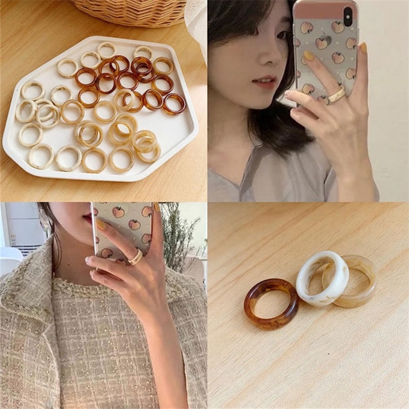 Nhẫn chất liệu acrylic thời trang