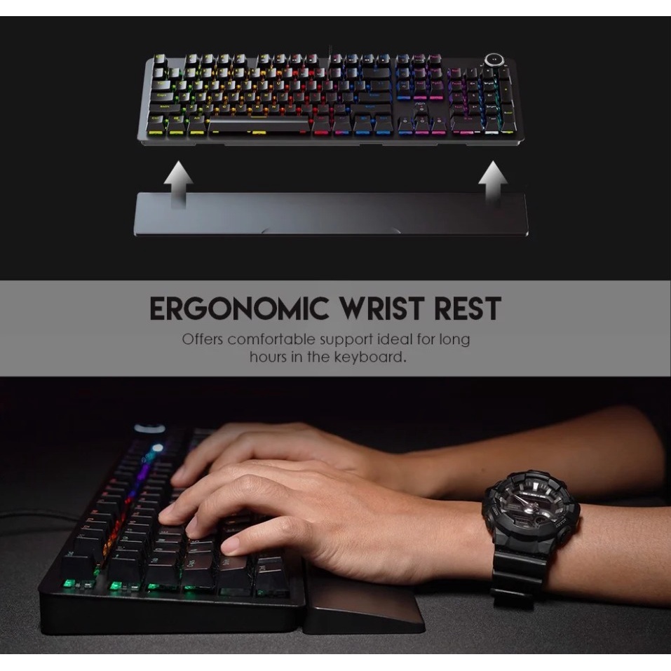 Bàn phím cơ Gaming Full-sized có dây Fantech MK853 MAXPOWER Outemu Blue/Red Switch LED RGB Gradient Full Anti Ghosting