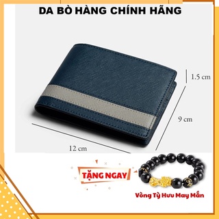 VÍ NGẮN GẬP DA Bóp COSMOS Da Saffiano Nhập Khẩu Cao Cấp Chống Thấm Nước Unisex Nam Nữ VI98