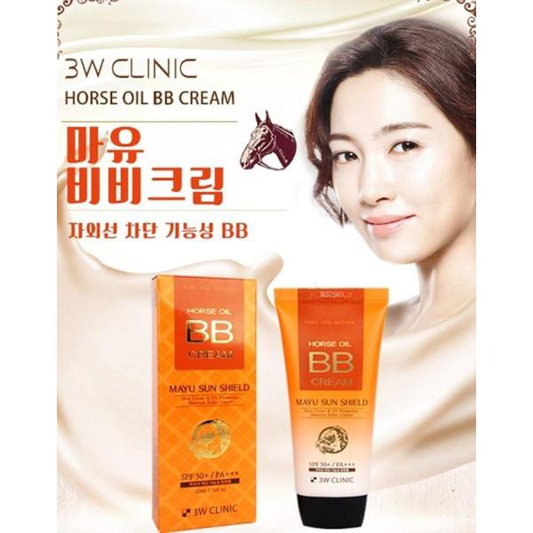 Kem Nền Trang Điểm BB Tinh Chất Dầu Ngựa 3W CLINIC HORSE Oil BB Cream 50 ml - 3W134