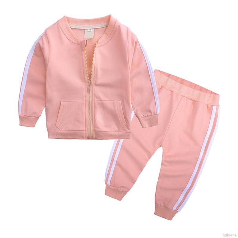 Bộ áo sweater và quần dài phối sọc thời trang mùa thu cho bé