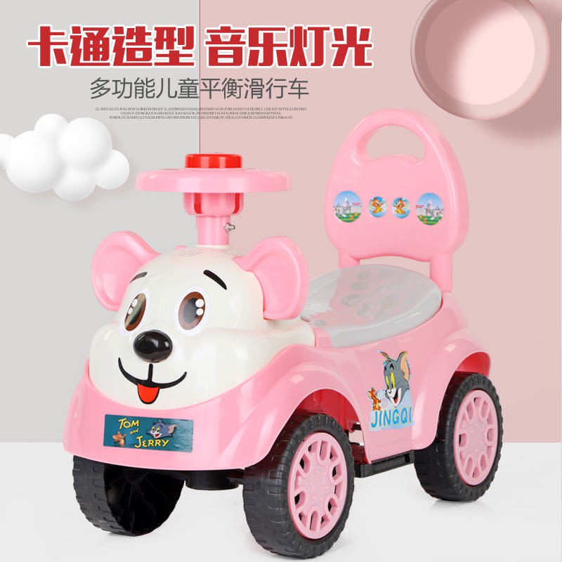 Xe trượt Scooter trẻ em, cho bé, vặn yoyo, đèn nhạc, Niuniu, đồ chơi xích đu bé tập đi