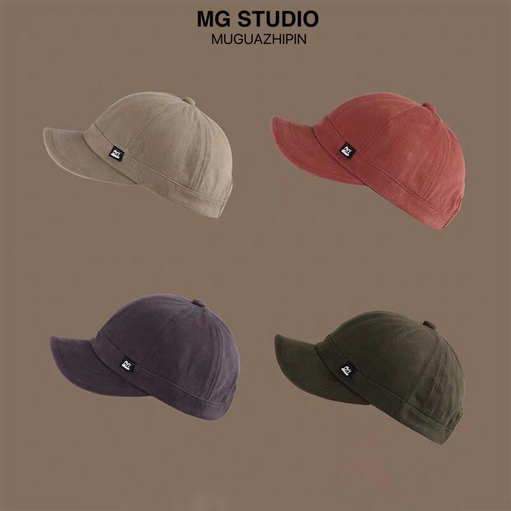 Mũ lưỡi trai MG STUDIO vành ngắn làm bằng chất liệu cotton thời trang