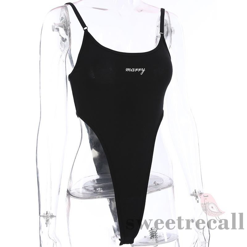 Bodysuit Sát Nách Cổ Tròn Gợi Cảm Cho Nữ