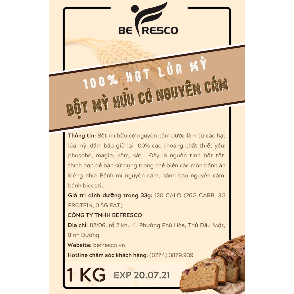Bột Mì Nguyên Cám Whole Wheat Flour - Be Fresco VN | BigBuy360 - bigbuy360.vn