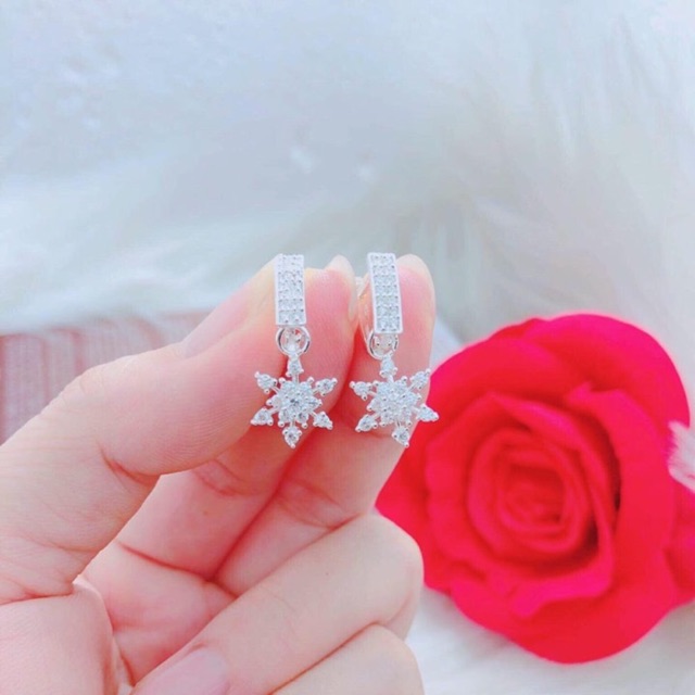 BÔNG TAI HOA TUYẾT BẠC TA