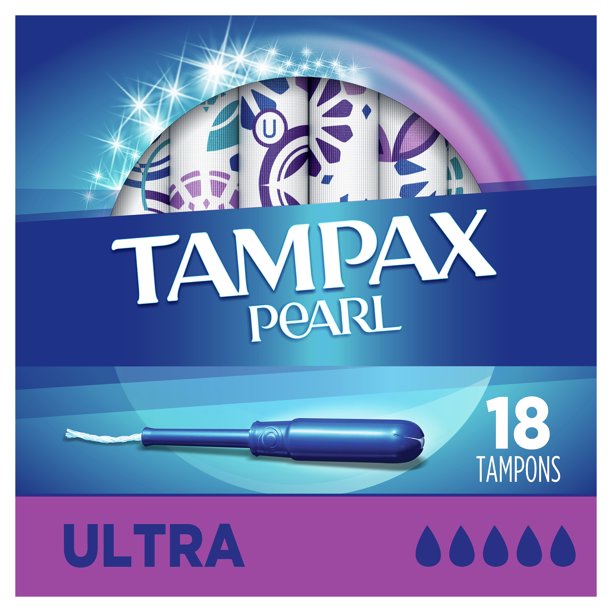 Tampon siêu thấm Tampax Pearl Ultra Plastic Tampons, Unscented  hộp 45 miếng Hàng Mỹ