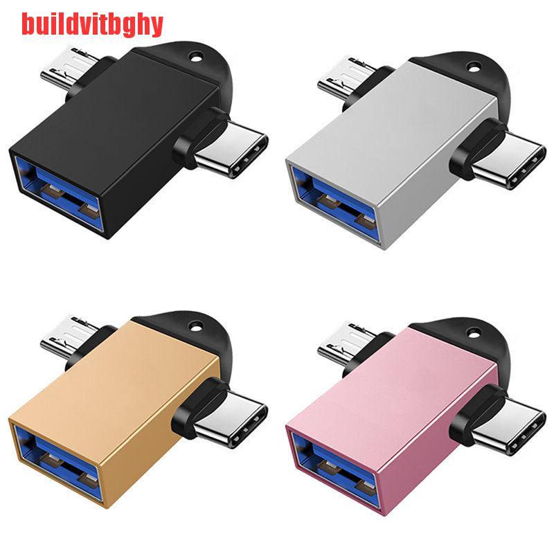 (Mua-Code) Giắc Chuyển Đổi Từ Usb Sang Type C Micro Usb Otg Cho Android