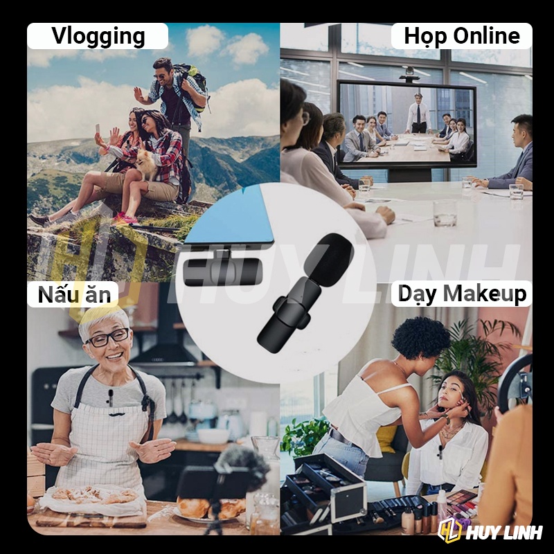 Micro thu âm không dây cho điện thoại - Hỗ trợ Livestream Facebook Youtube Tiktok