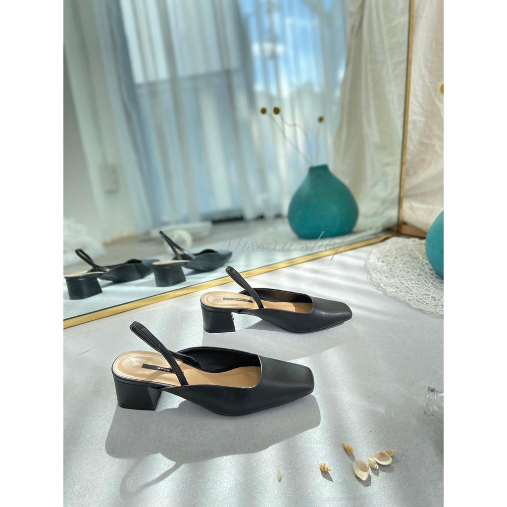 Giày nữ mũi vuông quài sau 3cm thời trang  MYSS - CG164