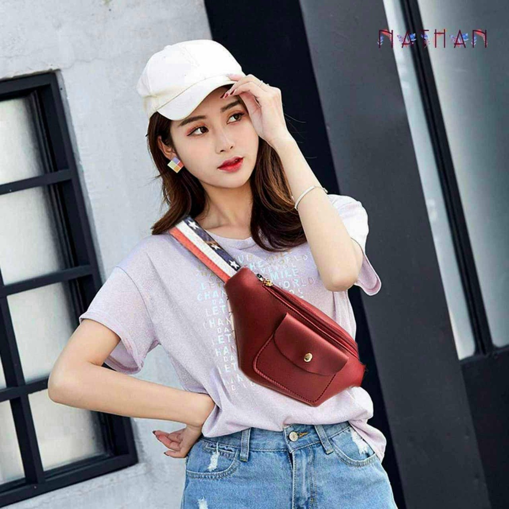 Túi đeo chéo dành cho nữ, chất da pu dày dặn không thấm nước, dây đeo chun co giãn, phong cách trẻ trung sang trọng