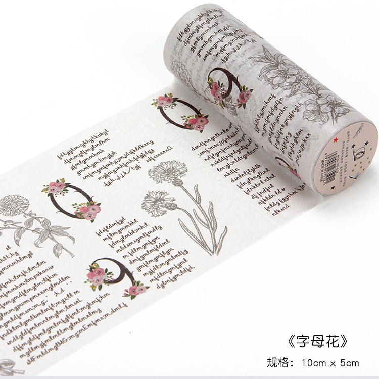 1 cuộn băng WASHI TAPE vintage bản rộng 10cmx500cm trang trí sổ tay/toploader