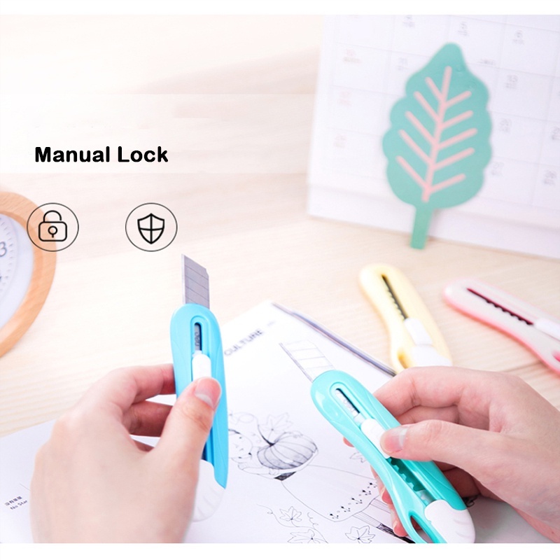 Dao cắt giấy Mini dễ thương tiện dụng cho trường học/ văn phòng Dao rọc giấy mini 55mm Deli bỏ túi