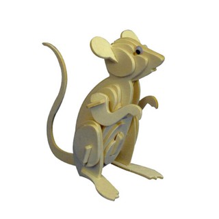 Đồ Chơi Lắp Ghép Gỗ 3D Con Chuột An Toàn Cho Bé