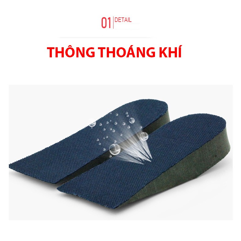 Lót giày tăng chiều cao 2,5cm, độn đế tăng cao cho giày