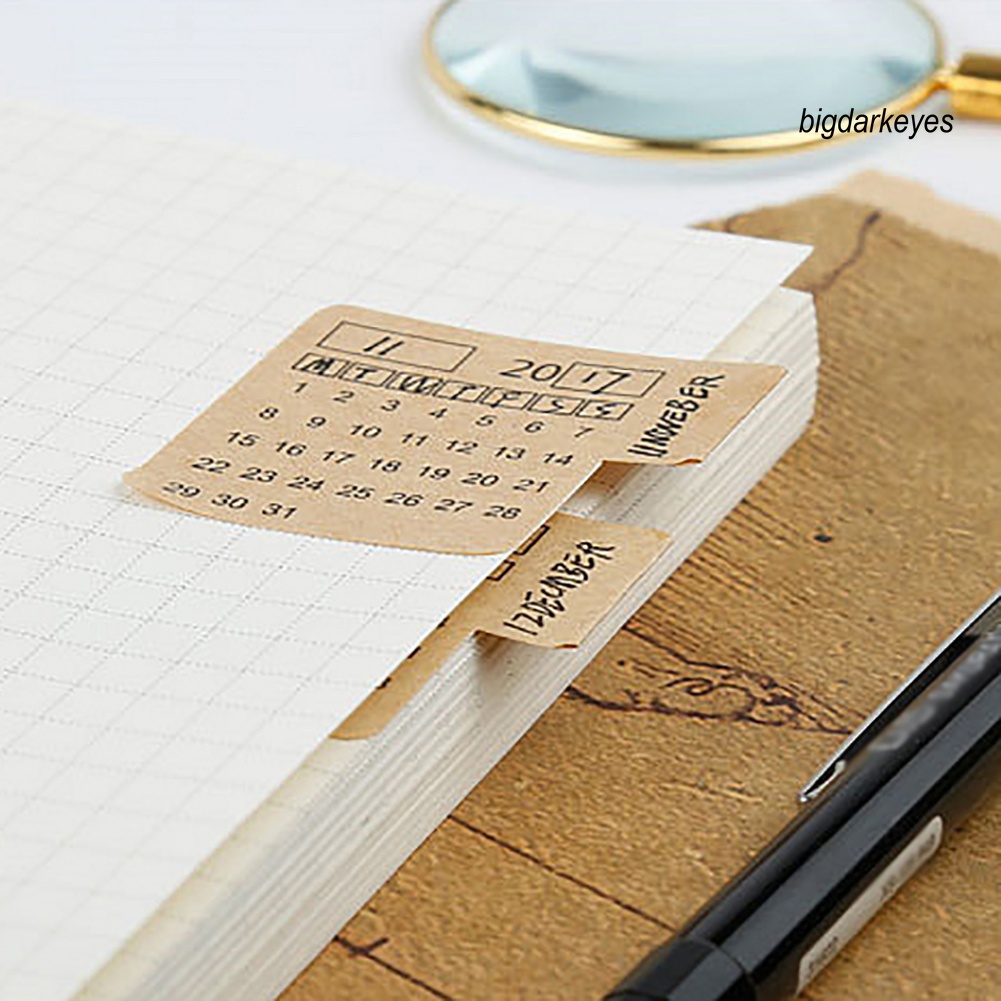Set 2 Sticker 2020 2021 Bằng Giấy Kraft Dán Lịch Ghi Chú
